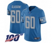 Youth Detroit Lions #60 Graham Glasgow Blue Team Color Vapor Untouchable Limited Player 100th Season Football Jersey