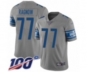 Youth Detroit Lions #77 Frank Ragnow Limited Gray Inverted Legend 100th Season Football Jersey