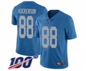 Youth Detroit Lions #88 T.J. Hockenson Blue Alternate Vapor Untouchable Limited Player 100th Season Football Jersey