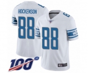 Youth Detroit Lions #88 T.J. Hockenson White Vapor Untouchable Limited Player 100th Season Football Jersey