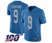 Youth Detroit Lions #9 Matthew Stafford Blue Alternate Vapor Untouchable Limited Player 100th Season Football Jersey