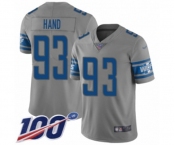 Youth Detroit Lions #93 Da'Shawn Hand Limited Gray Inverted Legend 100th Season Football Jersey