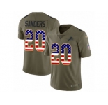 Youth Nike Detroit Lions #20 Barry Sanders Limited Olive USA Flag Salute to Service NFL Jersey