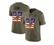Youth Nike Detroit Lions #27 Glover Quin Limited Olive USA Flag Salute to Service NFL Jersey