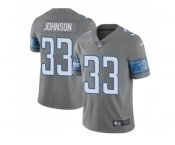 Youth Nike Detroit Lions #33 Kerryon Johnson Gray Stitched NFL Limited Rush Jersey
