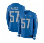 Youth Nike Detroit Lions #57 Eli Harold Limited Blue Therma Long Sleeve NFL Jersey