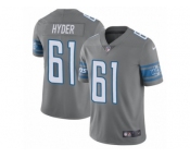 Youth Nike Detroit Lions #61 Kerry Hyder Limited Steel Rush NFL Jersey