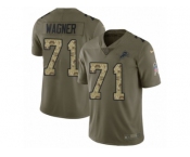 Youth Nike Detroit Lions #71 Ricky Wagner Limited Olive Camo Salute to Service NFL Jersey