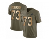 Youth Nike Detroit Lions #73 Greg Robinson Limited Olive Gold Salute to Service NFL Jersey