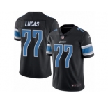 Youth Nike Detroit Lions #77 Cornelius Lucas Limited Black Rush NFL Jersey