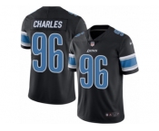 Youth Nike Detroit Lions #96 Stefan Charles Limited Black Rush NFL Jersey