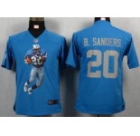 nike youth nfl jerseys detroit lions #20 b.sanders blue[portrait fashion]
