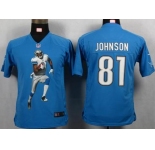 nike youth nfl jerseys detroit lions #81 calvin johnson blue[portrait fashion]