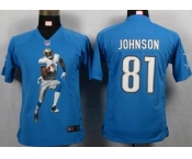 nike youth nfl jerseys detroit lions #81 calvin johnson blue[portrait fashion]
