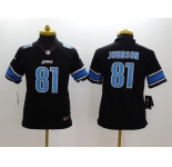 nike youth nfl jerseys detroit lions #81 johnson black[nike limited]