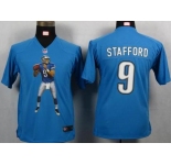 nike youth nfl jerseys detroit lions #9 stafford blue[portrait fashion]