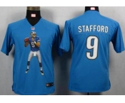 nike youth nfl jerseys detroit lions #9 stafford blue[portrait fashion]