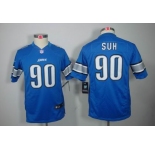 nike youth nfl jerseys detroit lions #90 ndamukong suh blue[nike limited]