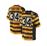 Men Nike Pittsburgh Steelers #34 Cameron Sutton Game Yellow Black Alternate 80TH Anniversary Throwback NFL Jersey