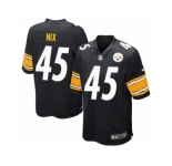 Men's Nike Pittsburgh Steelers #45 Roosevelt Nix Game Black Team Color NFL Jersey
