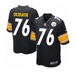 Men's Nike Pittsburgh Steelers #76 Chukwuma Okorafor Game Black Team Color NFL Jersey