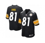 Men's Nike Pittsburgh Steelers #81 Jesse James Game Black Team Color NFL Jersey
