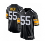 Men's Pittsburgh Steelers #55 Devin Bush Game Black Alternate Football Jersey
