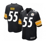 Men's Pittsburgh Steelers #55 Devin Bush Game Black Team Color Football Jersey