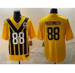 Men's Pittsburgh Steelers #88 Pat Freiermuth Gold 1933 Throwback Alternate Football Stitched Game Jersey