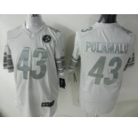 Nike NFL Pittsburgh Steelers #43 Troy Polamalu white Platinum[Game]