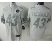 Nike NFL Pittsburgh Steelers #43 Troy Polamalu white Platinum[Game]