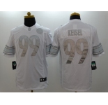 Nike Pittsburgh Steelers #99 Brett Keisel Platinum White Jerseys[Game]