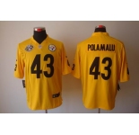 nike nfl jerseys pittsburgh steelers #43 polamalu yellow[game 80th patch]