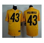 nike nfl jerseys pittsburgh steelers #43 troy polamalu yellow[game]