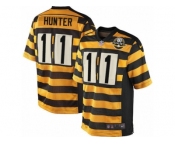 Men's Nike Pittsburgh Steelers #11 Justin Hunter Elite Yellow Black Alternate 80TH Anniversary Throwback NFL Jersey