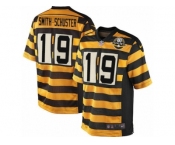 Men's Nike Pittsburgh Steelers #19 JuJu Smith-Schuster Elite Yellow Black Alternate 80TH Anniversary Throwback NFL Jersey