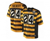 Men's Nike Pittsburgh Steelers #24 Justin Gilbert Elite Yellow Black Alternate 80TH Anniversary Throwback NFL Jersey