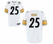 Men's Nike Pittsburgh Steelers #25 Artie Burns Elite White NFL Jersey