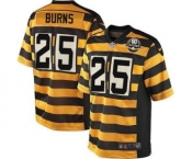 Men's Nike Pittsburgh Steelers #25 Artie Burns Elite Yellow Black Alternate 80TH Anniversary Throwback NFL Jersey