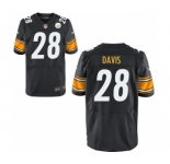 Men's Nike Pittsburgh Steelers #28 Sean Davis Elite Black Team Color NFL Jersey