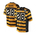 Men's Nike Pittsburgh Steelers #28 Sean Davis Elite Yellow Black Alternate 80TH Anniversary Throwback NFL Jersey