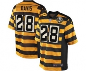 Men's Nike Pittsburgh Steelers #28 Sean Davis Elite Yellow Black Alternate 80TH Anniversary Throwback NFL Jersey