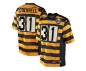 Men's Nike Pittsburgh Steelers #31 Ross Cockrell Elite Yellow Black Alternate 80TH Anniversary Throwback NFL Jersey