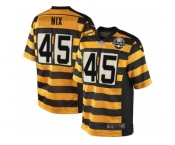 Men's Nike Pittsburgh Steelers #45 Roosevelt Nix Elite Yellow Black Alternate 80TH Anniversary Throwback NFL Jersey