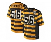Men's Nike Pittsburgh Steelers #56 Anthony Chickillo Elite Yellow Black Alternate 80TH Anniversary Throwback NFL Jersey
