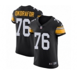 Men's Nike Pittsburgh Steelers #76 Chukwuma Okorafor Black Alternate Vapor Untouchable Elite Player NFL Jersey