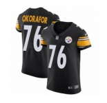 Men's Nike Pittsburgh Steelers #76 Chukwuma Okorafor Black Team Color Vapor Untouchable Elite Player NFL Jersey