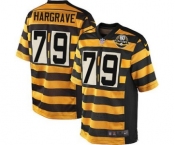 Men's Nike Pittsburgh Steelers #79 Javon Hargrave Elite Yellow Black Alternate 80TH Anniversary Throwback NFL Jersey