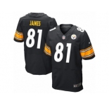 Men's Nike Pittsburgh Steelers #81 Jesse James Elite Black Team Color NFL Jersey