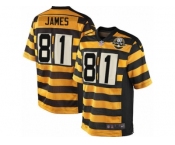 Men's Nike Pittsburgh Steelers #81 Jesse James Elite Yellow Black Alternate 80TH Anniversary Throwback NFL Jersey